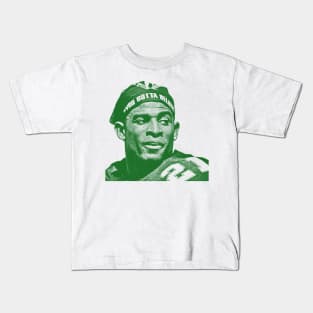 deion sanders - green solid style Kids T-Shirt